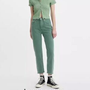 Levi's 501 Original Premium Cropped Green Jeans